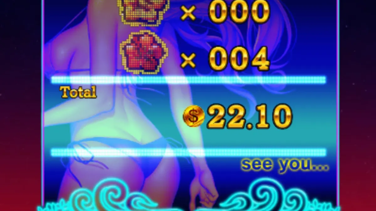 Interface futurista do slot Hawaiian Dream Boost com equalizador digital