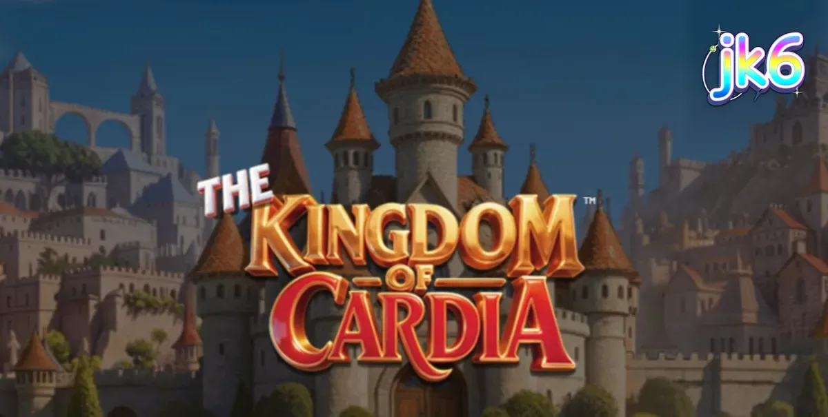 Interface do jogo The Kingdom of Cardia com símbolos de cartas e jardim fantástico