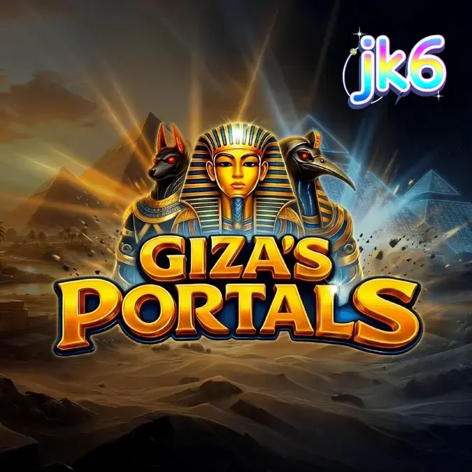Interface do jogo de slot Giza’s Portals com tema egípcio